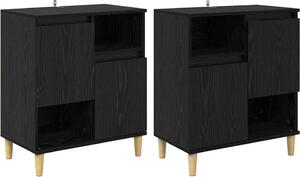 Komody 2 pcs Čierny dub 60 x 35 x 70 cm Kompozitné drevo