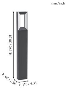 Eglo 98728 - LED Vonkajšia lampa RIFORANO 2xLED/5W/230V IP44 77 cm