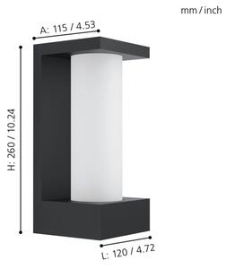 Eglo 98744 - LED Vonkajšie nástenné svietidlo CIVIDINO LED/6W/230V IP44