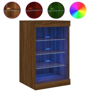 Komoda s LED svetlami hnedý dub 41x37x67 cm