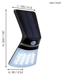 Eglo 98758 - LED solárne svietidlo so senzorom LAMOZZO LED/2W/3,7V 1200 mAh IP44