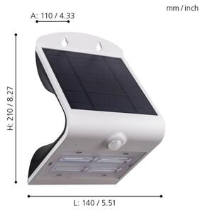 Eglo 98757 -LED Solárne svietidlo so senzorom LAMOZZO LED/3,2W/3,7V 2000 mAh IP54