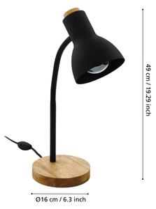 Eglo 98831 - Stolná lampa VERADAL 1xE27/40W/230V čierna