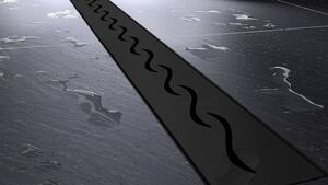 MAXMAX Odtokový sprchovací žľab WAVE BLACK - čierny