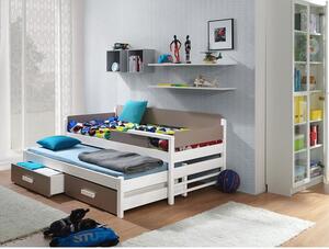 Detská posteľ s prístelkou 80x180 SELTERS - biela / dub hľuzovka