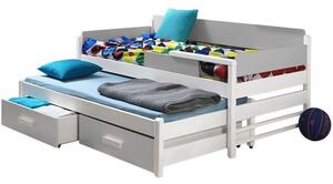 Detská posteľ s prístelkou 90x200 SELTERS - biela / dub hľuzovka