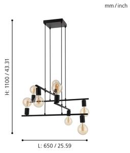 Eglo 98909 - Luster na lanku MEZZANA 8xE27/40W/230V