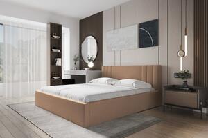 Manželská posteľ s úložným priestorom KATLIN - 160x200, béžová