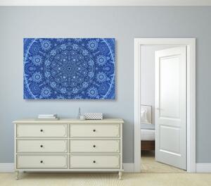 Obraz okrasná Mandala s krajkou v modrej farbe - 60x40