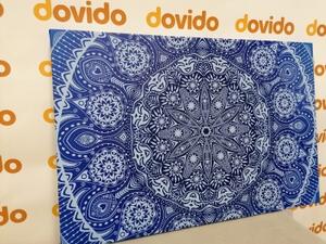 Obraz okrasná Mandala s krajkou v modrej farbe - 60x40