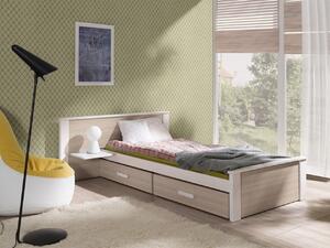 Detská posteľ s úložným priestorom 80x180 POLCH PLUS - biela / dub sonoma
