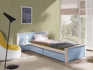 Detská posteľ s úložným priestorom 80x180 POLCH PLUS - biela / modrá