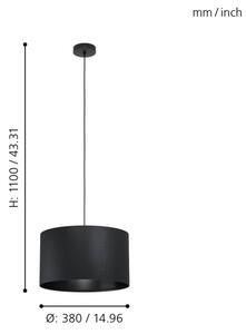Eglo 99042 - Luster na lanku MASERLO 1xE27/40W/230V