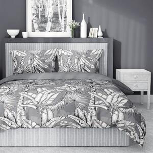 Bavlnená posteľná bielizeň s dokonalým vzorom palmy Šedá