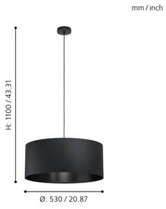Eglo 99043 - Luster na lanku MASERLO 1xE27/40W/230V