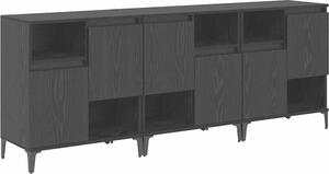 Komody 3 pcs Čierny dub 60 x 35 x 70 cm Kompozitné drevo