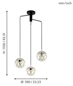 Eglo 99073 - Luster na lanku MIRTAZZA 3xE27/60W/230V