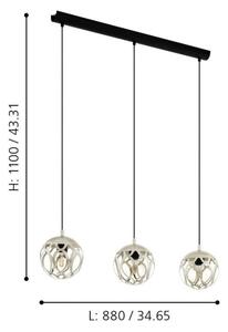 Eglo 99072 - Luster na lanku MIRTAZZA 3xE27/60W/230V