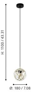 Eglo 99071 - Luster na lanku MIRTAZZA 1xE27/60W/230V