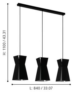 Eglo 99083 - Luster na lanku VALECROSIA 3xE27/40W/230V