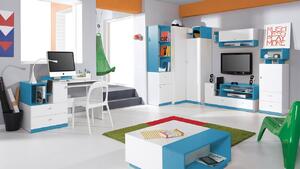 Nábytok do detskej izby HARKA 5 - biely / modrý