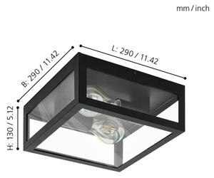 Eglo 99122 - Kúpeľňové stropné svietidlo AMEZOLA 2xE27/40W/230V IP44