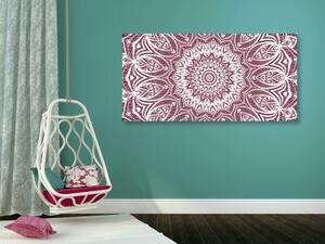 Obraz Mandala harmónie na ružovom pozadí - 100x50