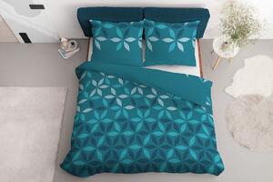 Bavlnená posteľná bielizeň s jemným tyrkysovým vzorom Tyrkysová