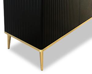 Moderná komoda s dvierkami KROGEN - zlatá / čierna