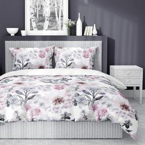 Bavlnená posteľná bielizeň s nádherným kvetinovým vzorom Ružová
