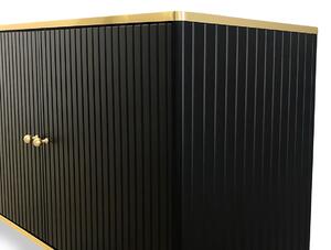 Moderná komoda s dvierkami KROGEN - zlatá / čierna