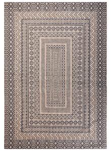 Koberec béžový a sivý juta vlna 160 x 230 cm moderný geometrický vzor mäkký povrch bytový doplnok