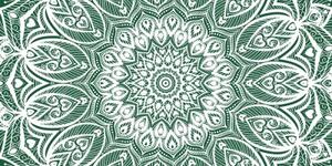 Obraz Mandala harmónie na zelenom pozadí - 100x50