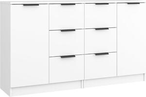 Komody 2 ks biele 60x30x70 cm spracované drevo
