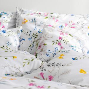 Goldea bavlnené posteľné obliečky - maľované lúčne kvety 240 x 220 a 2ks 70 x 90 cm