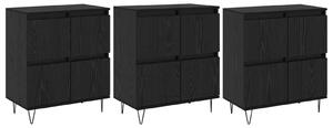 Komody 3 pcs Čierny dub