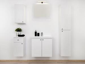 Kúpeľňová zostava ACHIM 1 - biela / lesklá biela + batéria Platino ZDARMA