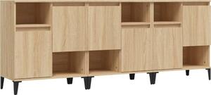 Komody 3 ks dub sonoma 60x35x70 cm kompozitné drevo