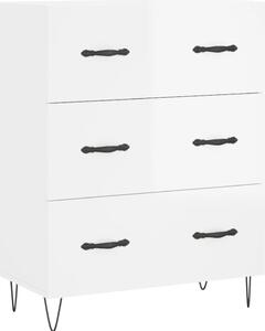 Komoda lesklá biela 69,5x34x90 cm spracované drevo
