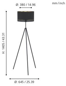 Eglo 99279 - Stojacia lampa ESTEPERRA 1xE27/40W/230V