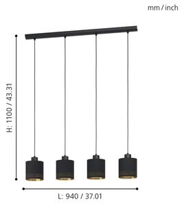 Eglo 99275 - Luster na lanku ESTEPERRA 4xE27/28W/230V