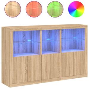 Komoda s LED svetlami dub sonoma 162x37x100 cm
