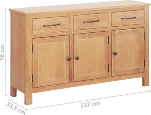Servírovacia skriňa Hnedá 112 x 33.5 x 70 cm Pevné dubové drevo