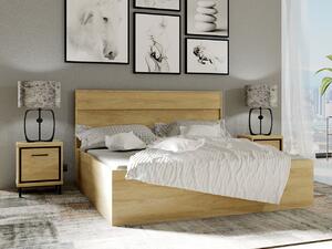 Spálňová zostava s posteľou 160x200 SUCRE 2 - orech hikora / čierne nôžky