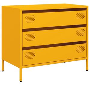 Komoda horčicovožltá 68x39x58,5 cm oceľ valcovaná za studena