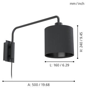 Eglo 99348 - Nástenné svietidlo STAITI 1xE27/40W/230V