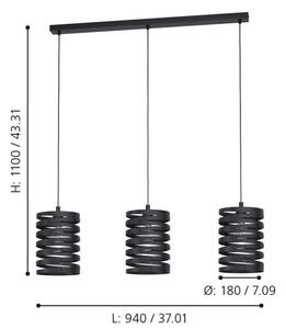 Eglo 99347 - Luster na lanku CREMELLA 3xE27/40W/230V