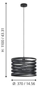 Eglo 99345 - Luster na lanku CREMELLA 1xE27/40W/230V