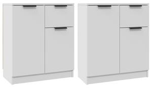 Komody 2 ks biele 60x30x70 cm spracované drevo