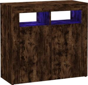 Komoda s LED, tmavý dub 80x35x75 cm